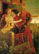 Ford Madox Brown Romeo and Juliet in the famous balcony scene oil painting reproduction